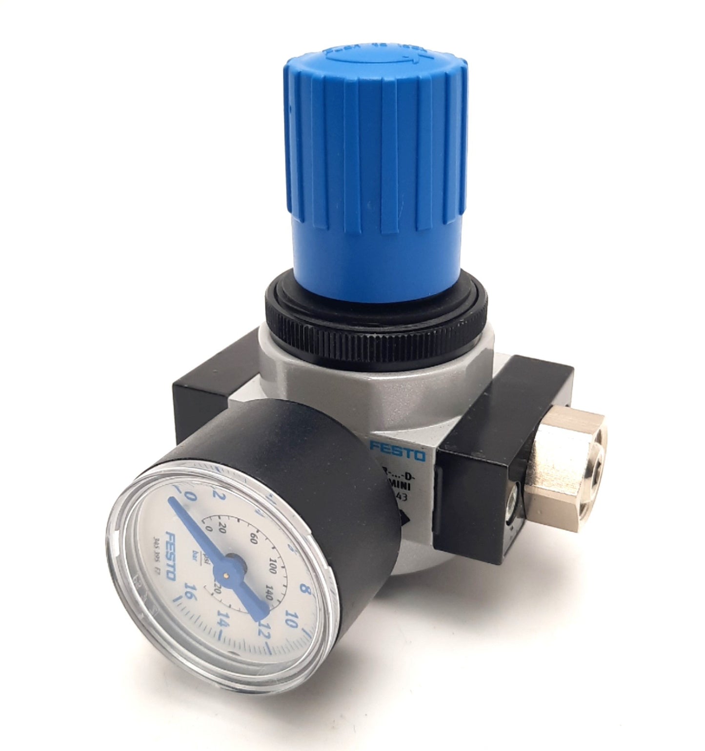Used Festo LR-1/4-D-I-Mini Pressure Regulator .5 to 12 Bar, 1500L/Min, G1/4 Ports