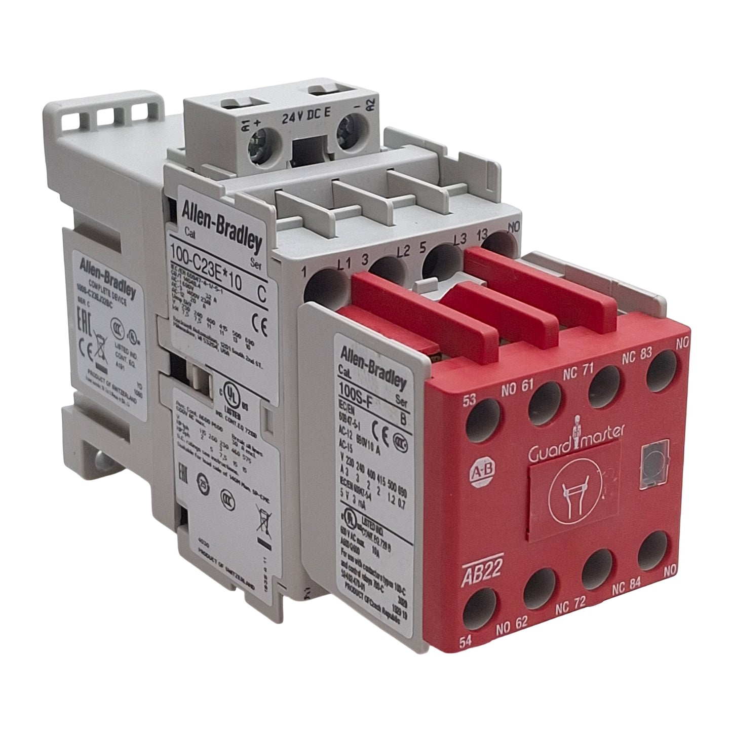 Used Allen Bradley 100S-C23EJ32BC Guardmaster Safety Contactor, 8-Pole, 24VDC Coil