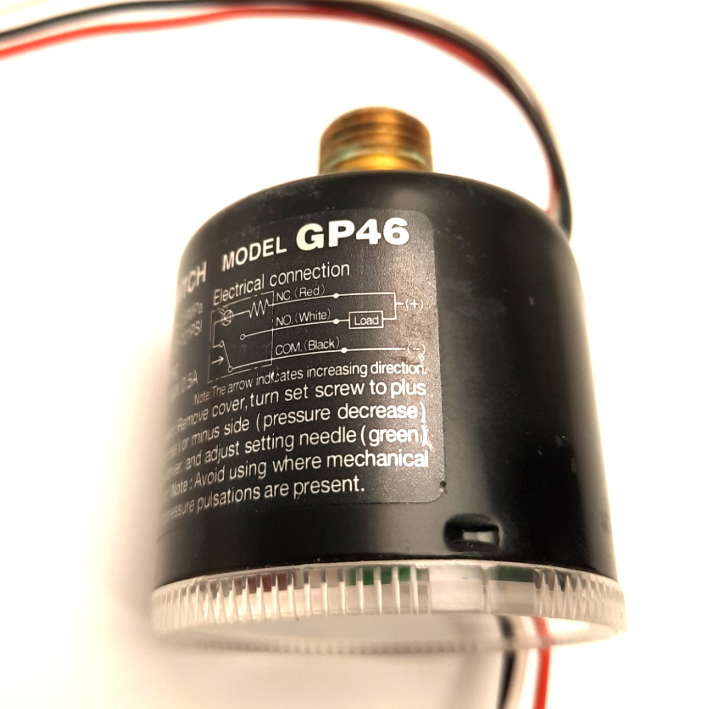 Used SMC GP46-10-02L5 Pressure Gauge with Switch 42.5mm 1MPa Gauge,30v DC 0.5A Switch