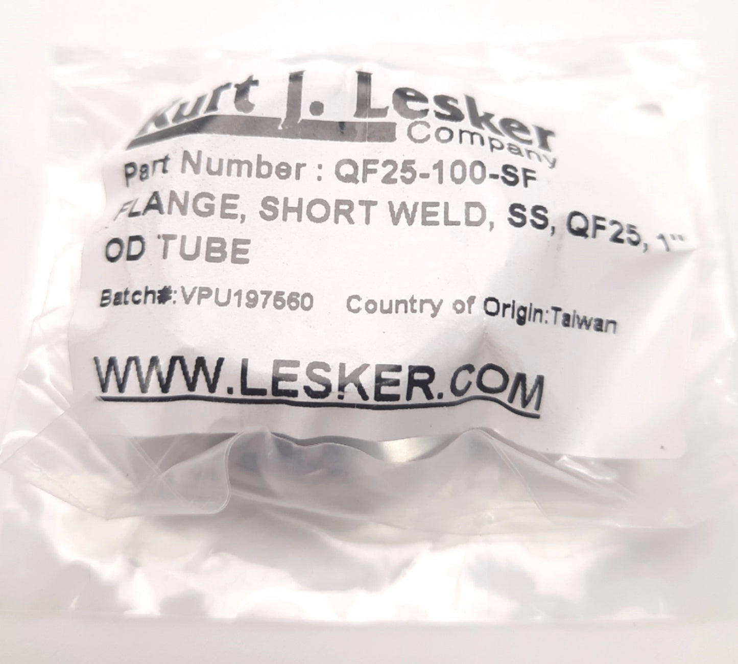 New Lot of 10 Kurt J Lesker QF25-100-SF Short Weld SS Flange for 1" Tube