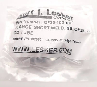 New Lot of 10 Kurt J Lesker QF25-100-SF Short Weld SS Flange for 1" Tube