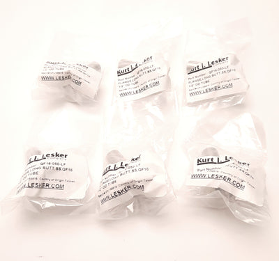 New Lot of 6 Kurt J Lesker QF16-050-LF Long-Butt Flange for 1/2" Tube, 0.375" Bore