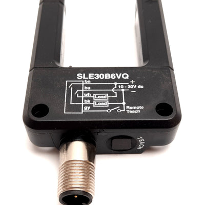 Used Banner SLE30B6VQ Slot Sensor, 30mm Slot, 10-30VDC, PNP NPN, 5-Pin M12 Male