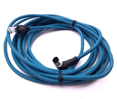 New Balluff M424-E894-8G-695-EX64N9-050 Double Ended Cordset Ethernet 300V 4 Pin