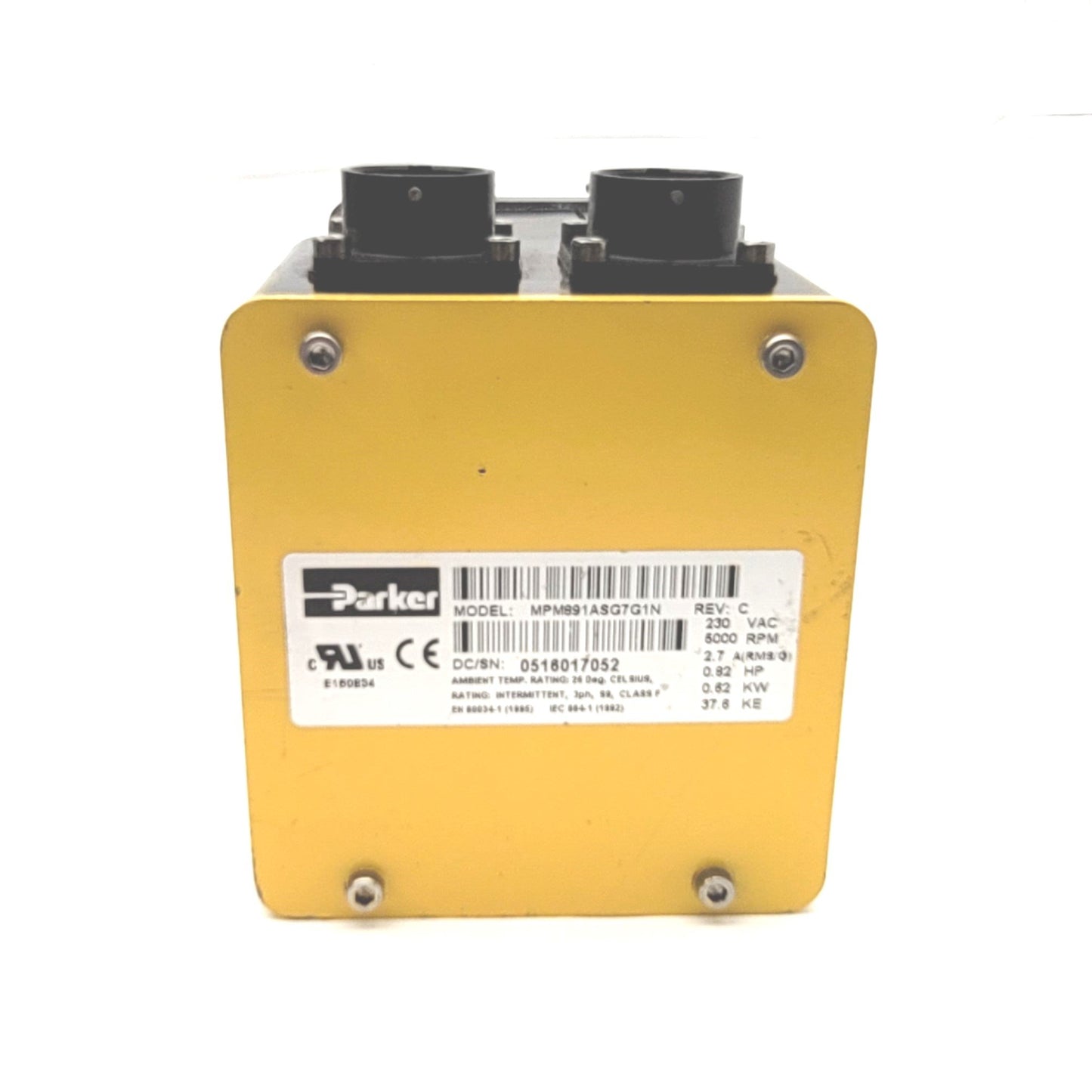Used Parker MTS MPM891ASG7G1N MaxPlus Servo Motor 230VAC, 2.7A, 0.62kW, 89mm Frame