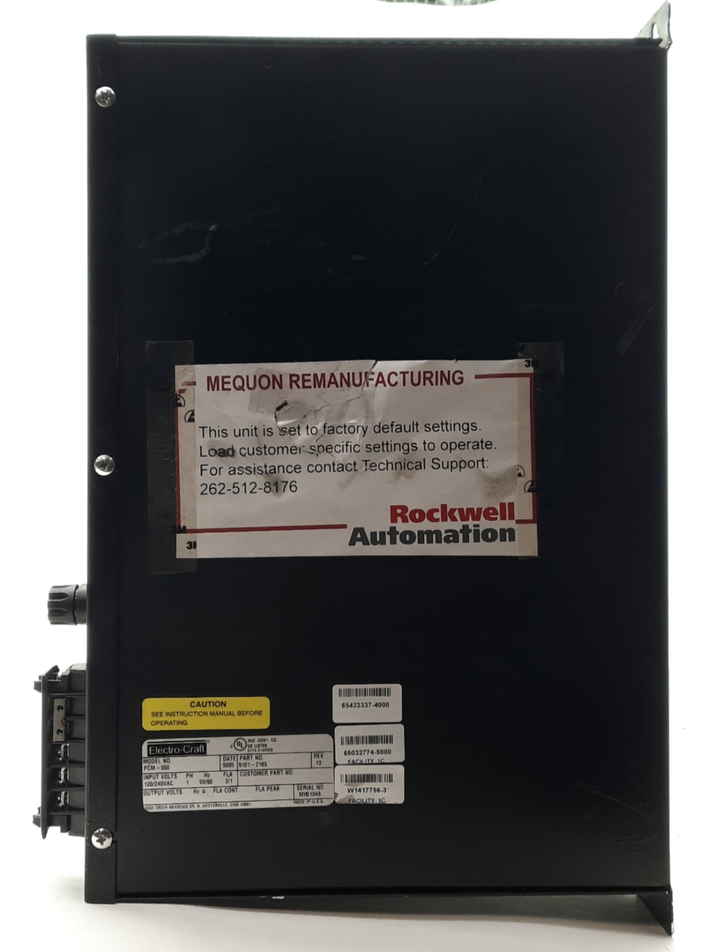 Used Electro-Craft PCM-550 Rev 13 IQ-550 Servo Controller 120/240VAC 2/1A