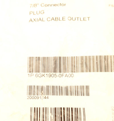 New Siemens 1P 6GK1905-0FA00 BFOC Connector 7/8" 5-Pin Male Plug with Axial Outlet