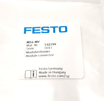 New Lot of 4 Festo MS6-MV 532799 MS6-MV1 Module Connector MS Series, Size 6
