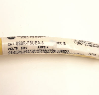 New Allen-Bradley 889R-F5UEA-5 Single End Cordset M12 4-Pin Female to Leads, 5m