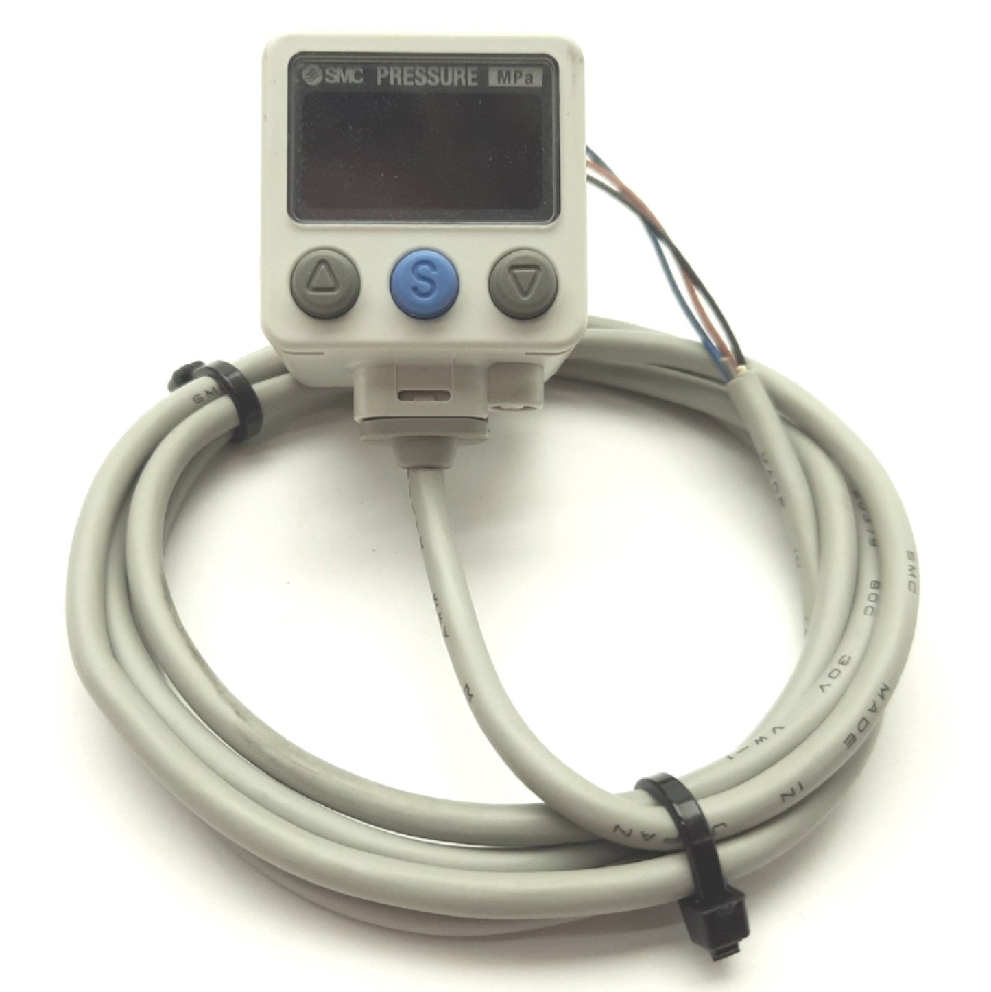 Used SMC ISE40A-01-V Digital Pressure Switch, -0.1 to 1.0MPa, PNP, 1/8"NPT, 12-24VDC