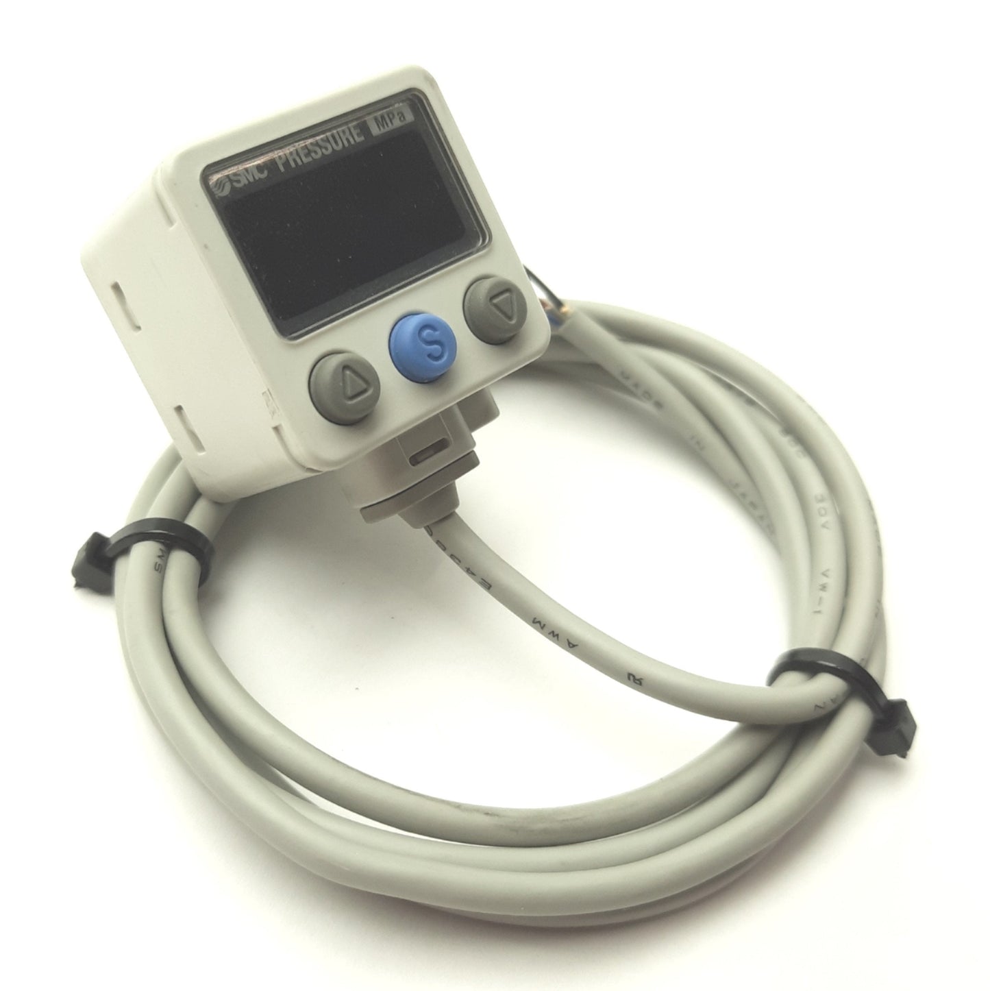 Used SMC ISE40A-01-V Digital Pressure Switch, -0.1 to 1.0MPa, PNP, 1/8"NPT, 12-24VDC