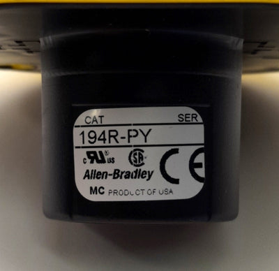 New – Open box Allen Bradley 194R-PY Disconnect Switch Rotary Handle Padlockable, Red/Yellow