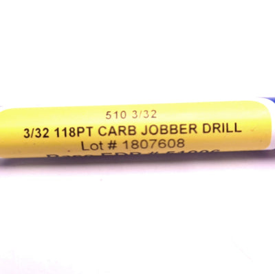 New Lot of 5 Ultra Tool 510 3/32 Four Facet Point Jobbers Length Carbide Drill