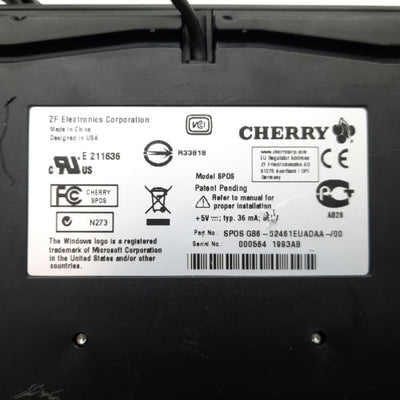Used Cherry G86-62461 SPOS Compact USB Keyboard/Touchpad, Biometrics, CC Reader