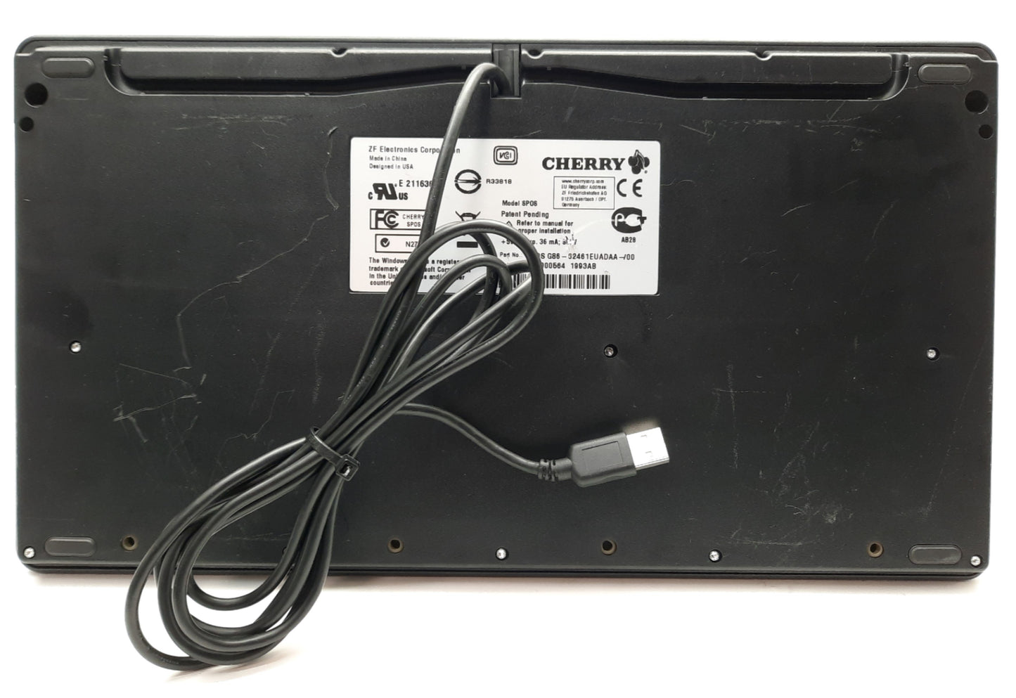 Used Cherry G86-62461 SPOS Compact USB Keyboard/Touchpad, Biometrics, CC Reader