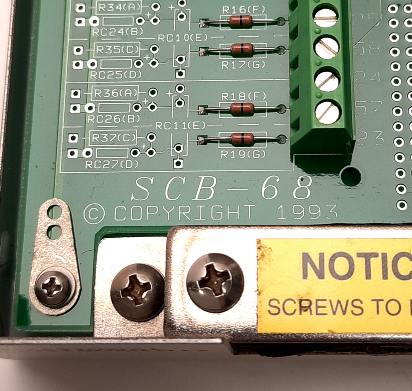 Used National Instruments SCB-68 Terminal Block Box 68-Pin I/O to Terminals w/ Cable