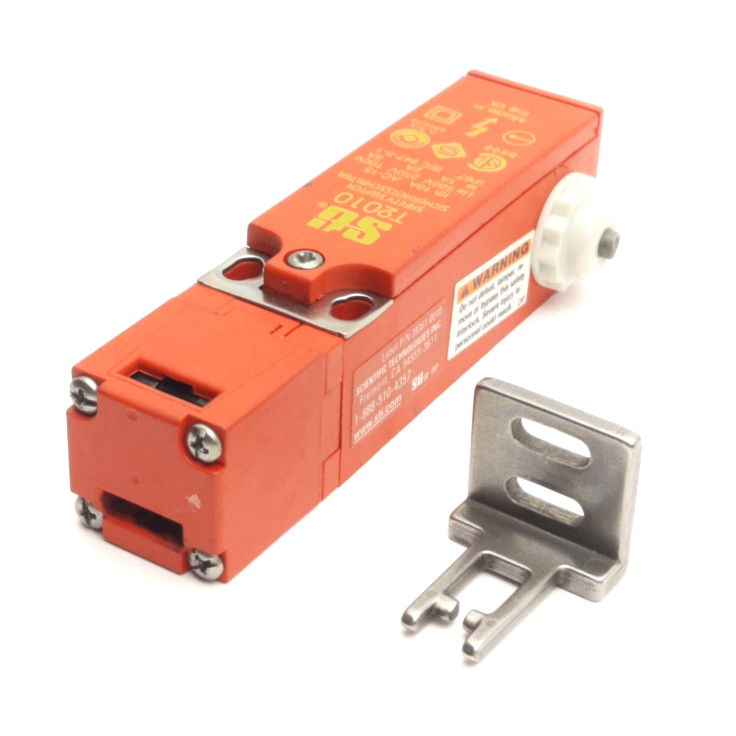 Used Omron 44513-0010 STI T2010 Safety Interlock Switch w/ Key 250V AC 2A, 1NO/NC