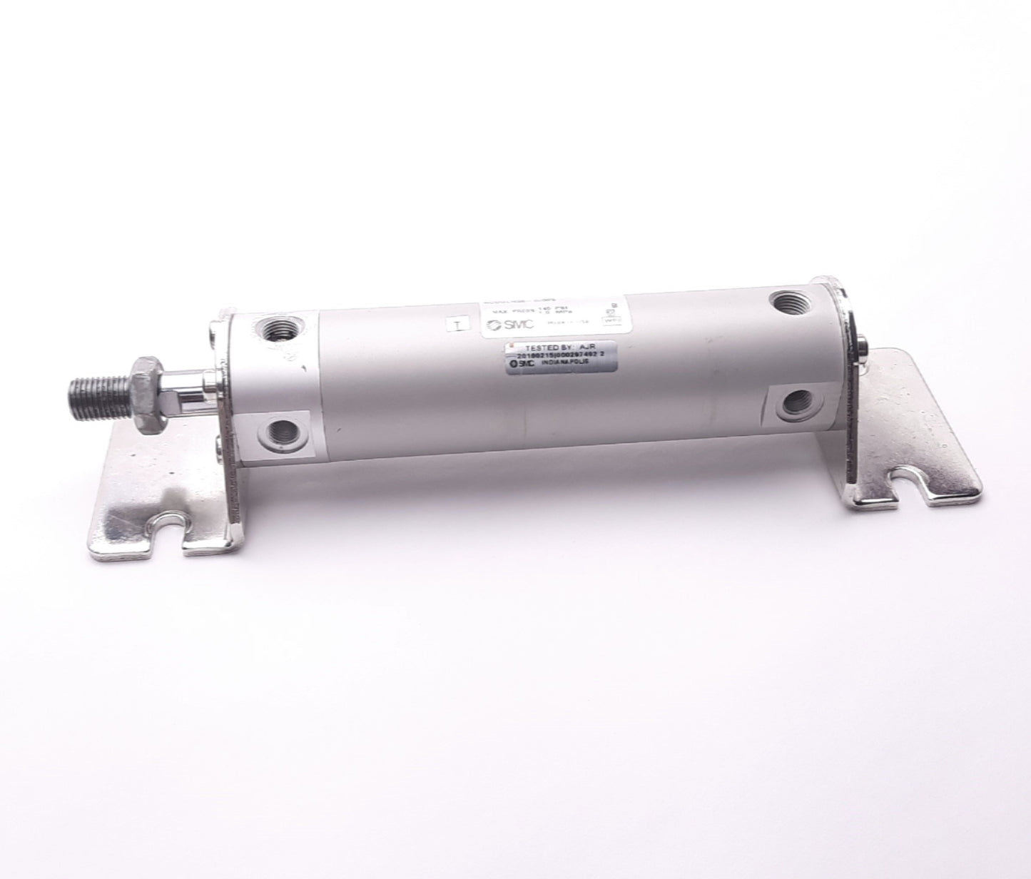 Used SMC NCDGLN32-0200S Pneumatic Cylinder Actuator Bore: 32mm, Stroke: 2" PSI: 145