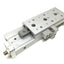 Used SMC MXS12-50A Compact Air Slide Table Dual Rod Bore:12mm, Stroke:50mm Adjustable