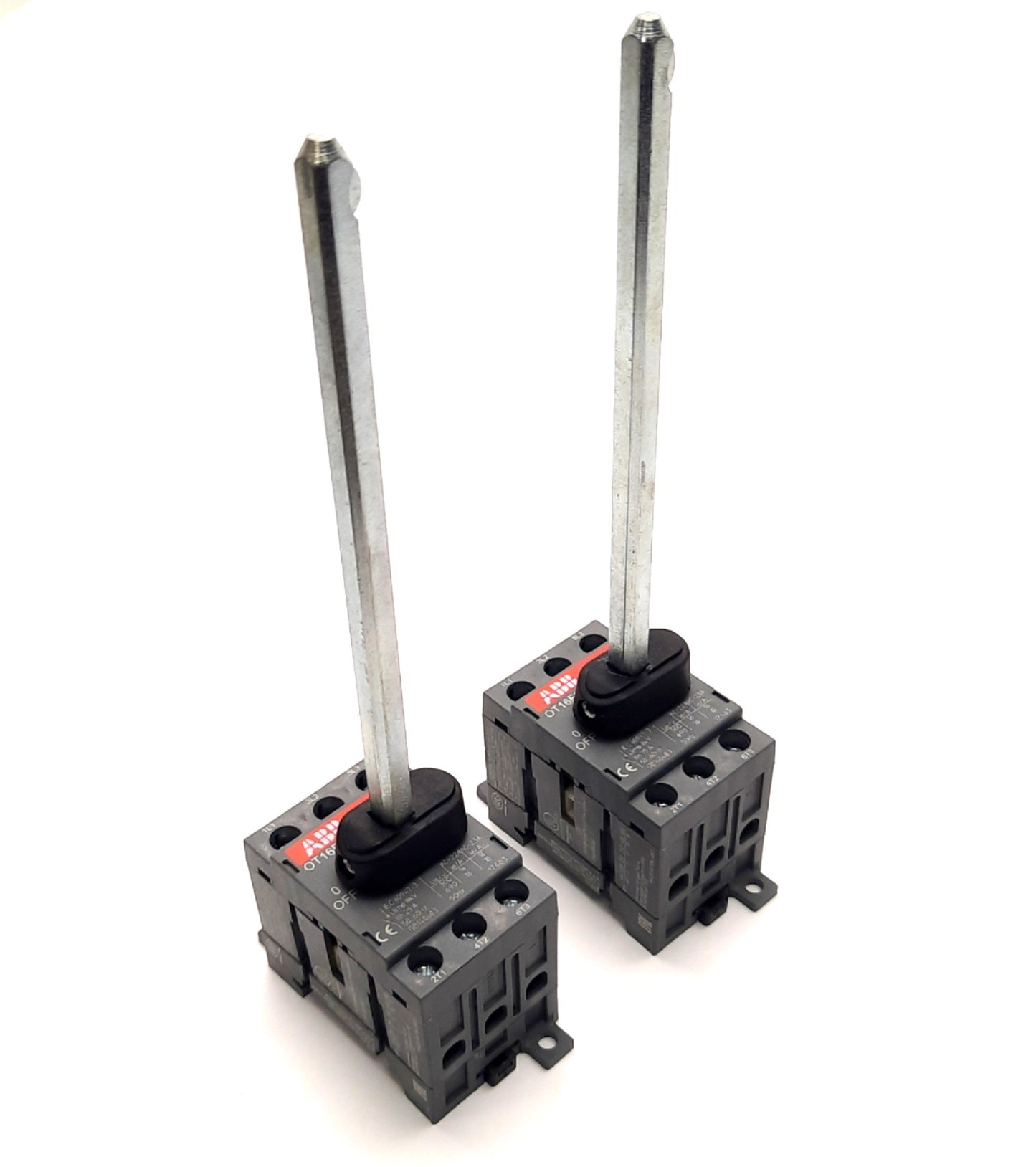 Used Lot of 2 ABB OT16F3 Disconnect Switch with 5" Shaft 20A 600V 10HP, 3-Pole