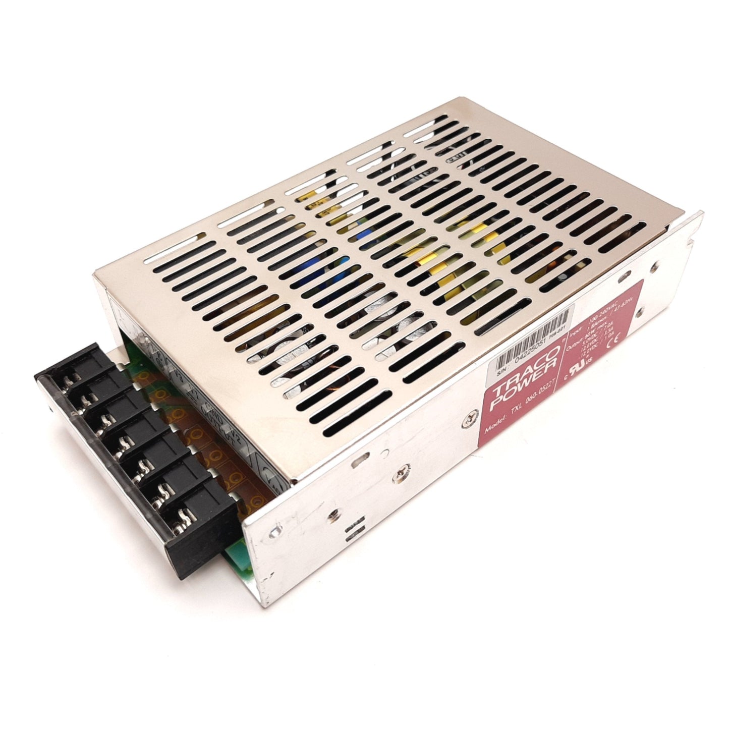 Used Traco Power TXL 060-0522T Power Supply, In: 100-240VAC, Output: 5/12/-12VDC 60W