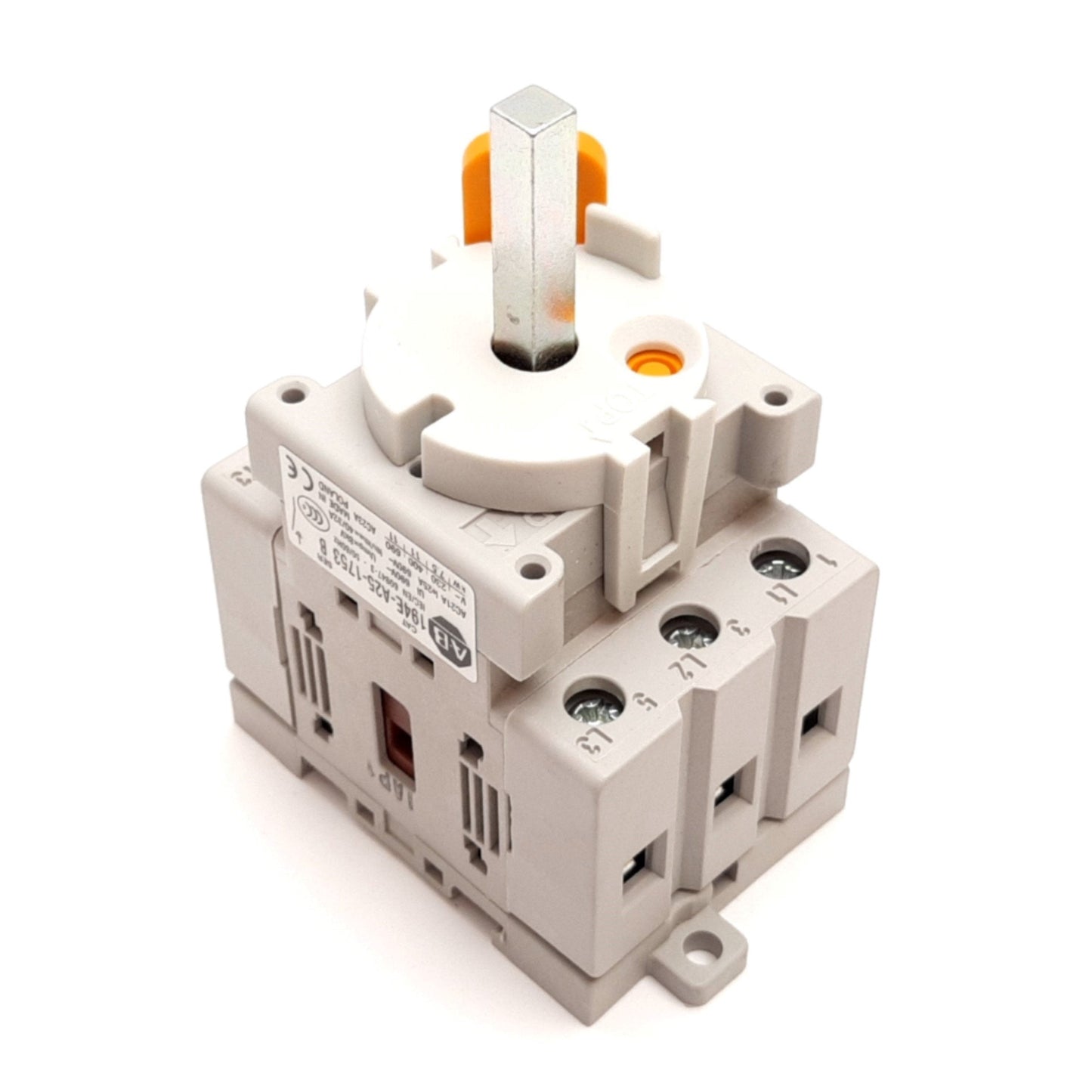 Used Allen Bradley 194E-A25-1753 Ser. B Load Disconnect Switch, 3-Pole, 25A 600VAC