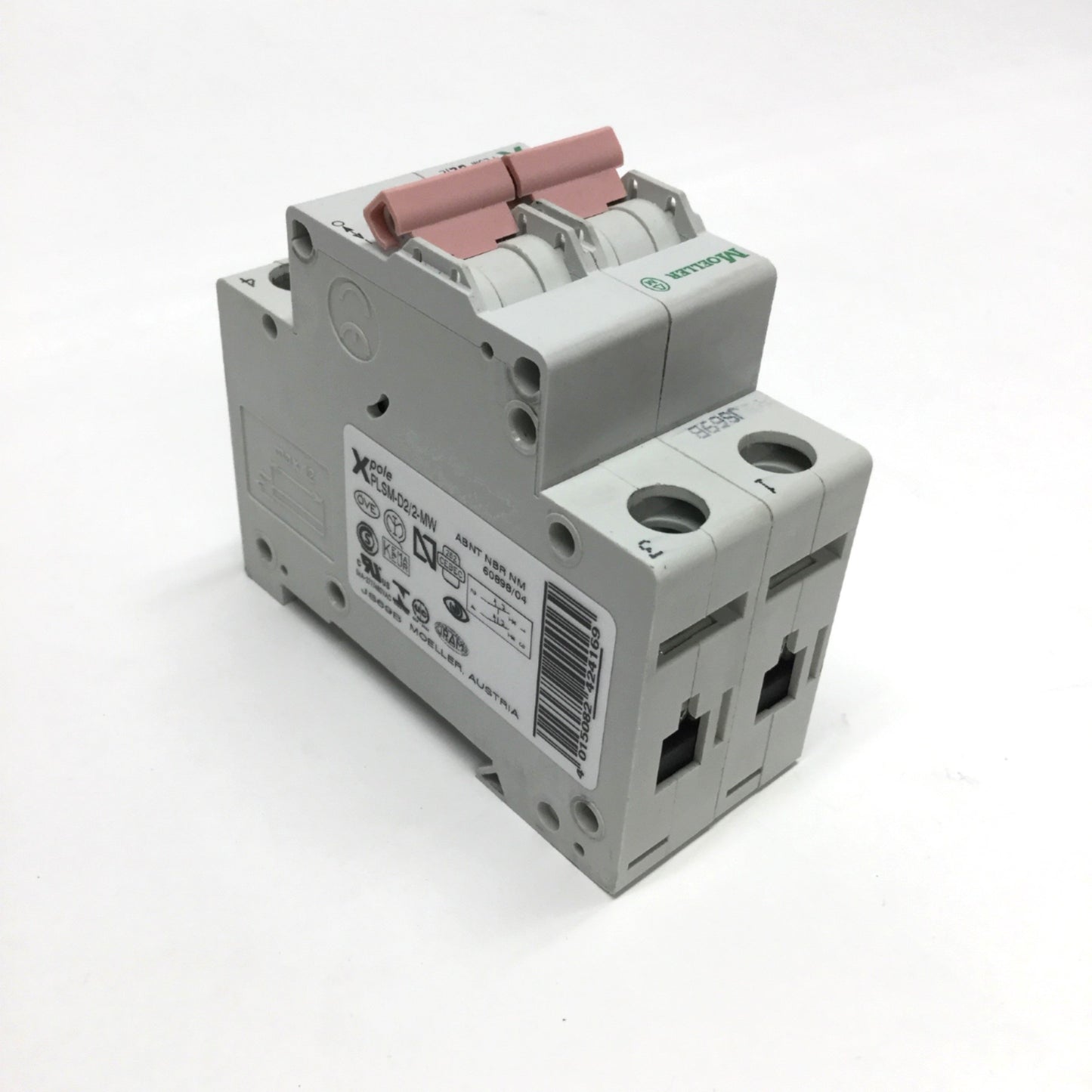 Used Moeller PLSM-D2/2 Xpole Mini Circuit Breaker 2-Pole, 2A, 400VAC, D-Curve Trip
