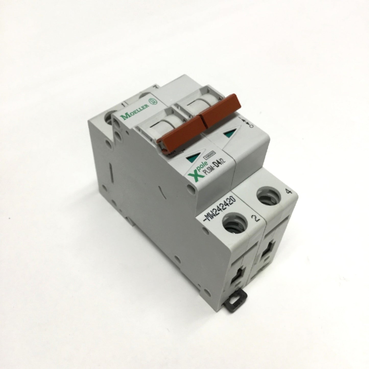Used Moeller PLSM-D4/2 Xpole Mini Circuit Breaker 2-Pole, 4A, 400VAC, D-Curve Trip