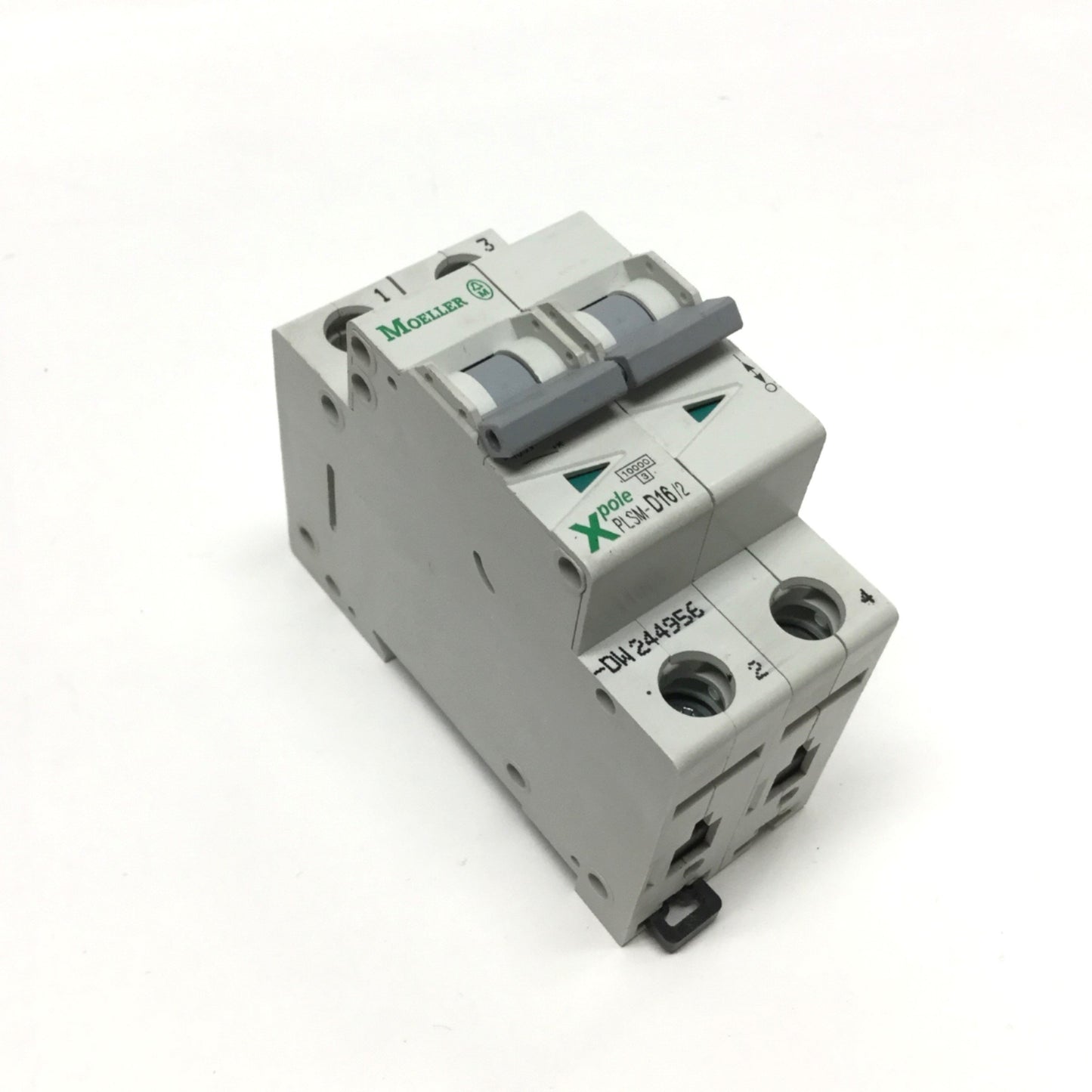 Used Moeller PLSM-D16/2-DW Xpole Circuit Breaker 2-Pole, 16A, 400VAC, D-Curve Trip