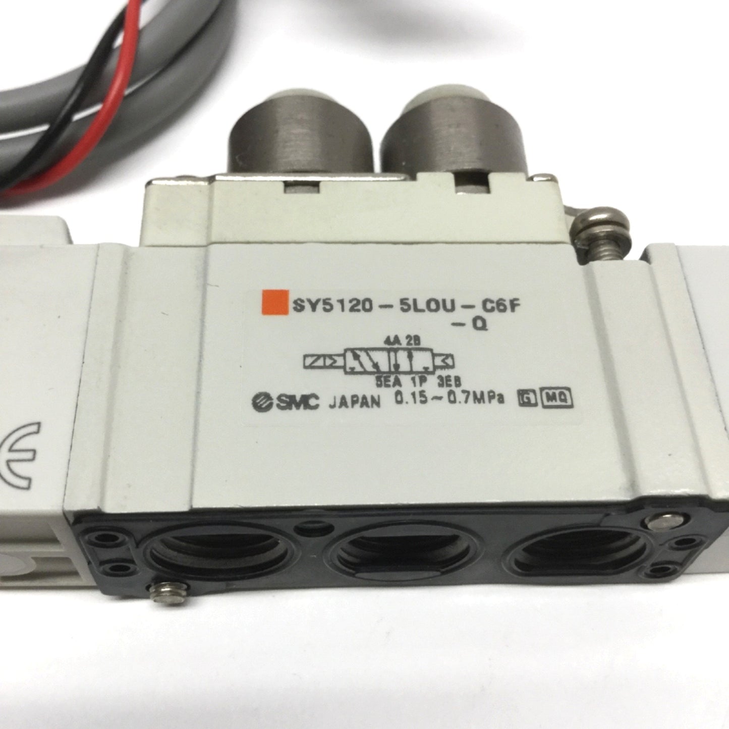 Used SMC SY5120-5LOU-C6F-Q Pneumatic Solenoid Valve, 5-Port 2-Position, 24VDC Coil
