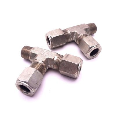 New Lot of 2 Parker 8MRT8R-B Tube Fitting 1/2" A-LOK Male Run Tee 1/2" NPT