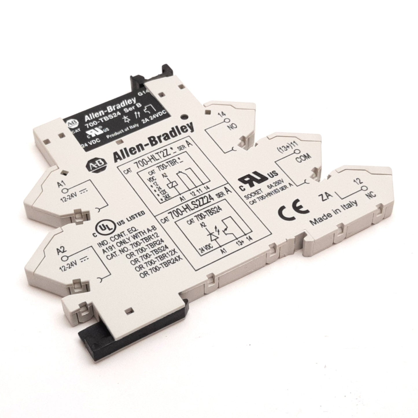Used Allen Bradley 700-TBS24 Solid State Relay, Coil: 24VDC, With 700-HLT2Z Socket