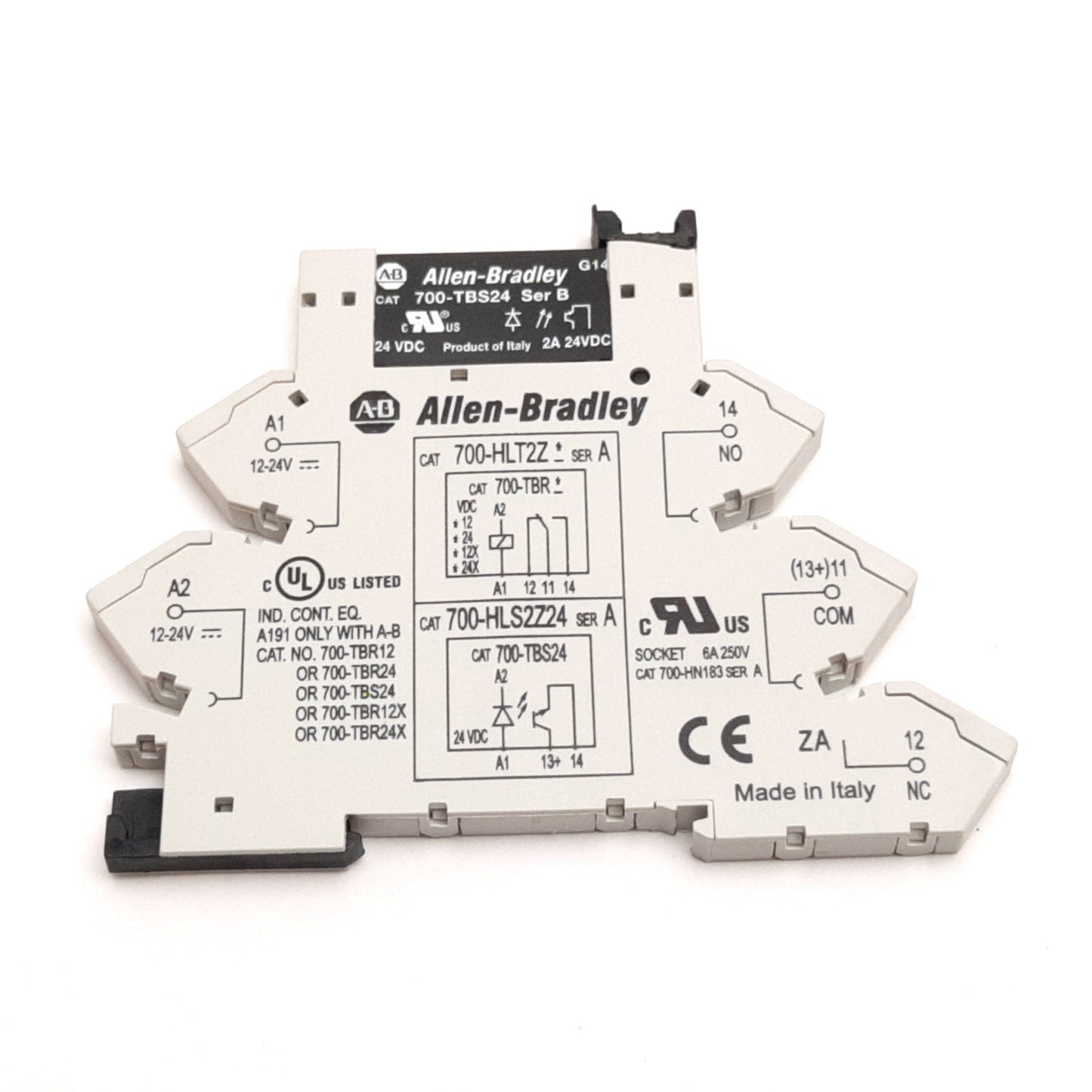 Used Allen Bradley 700-TBS24 Solid State Relay, Coil: 24VDC, With 700-HLT2Z Socket