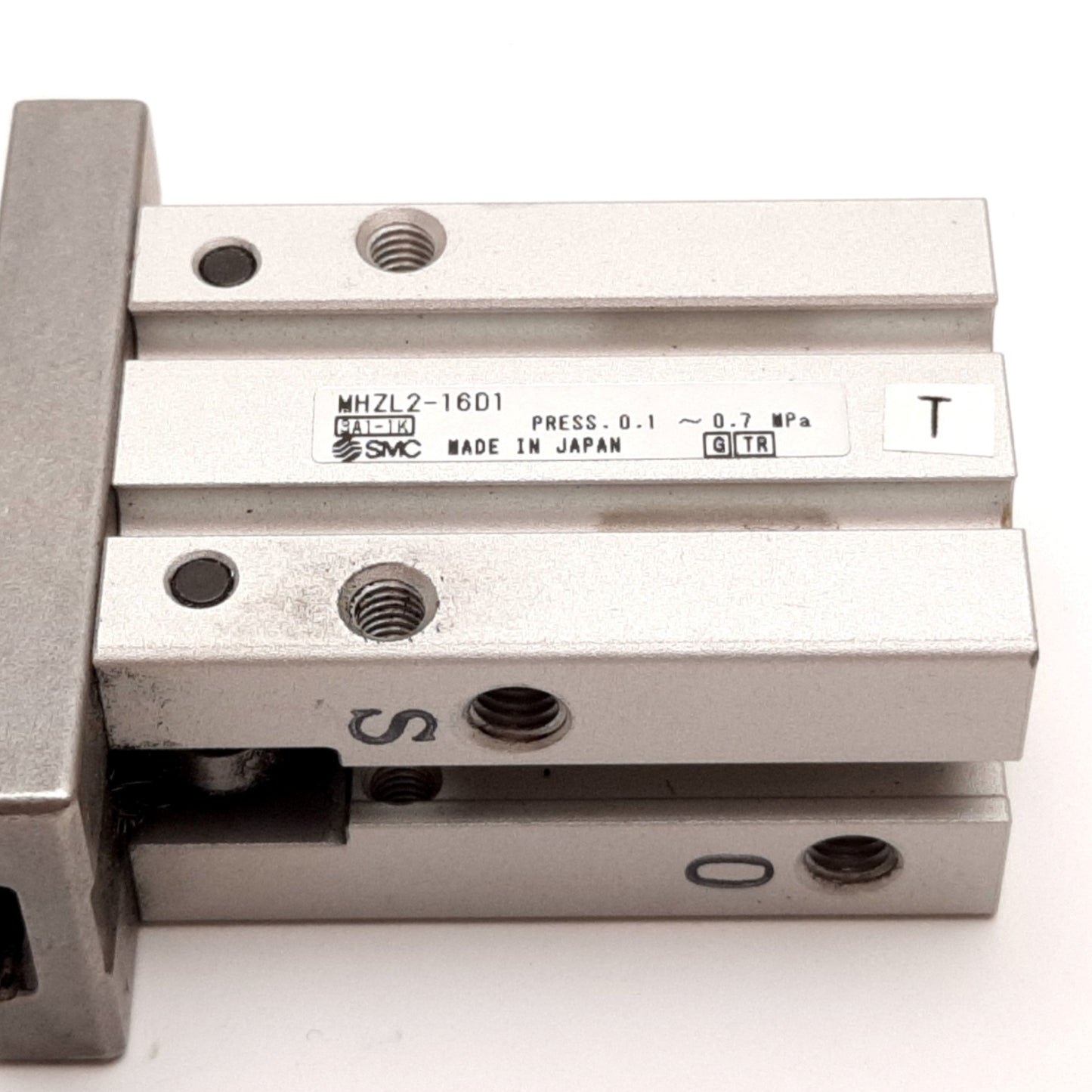 Used SMC MHZL2-16D1 Parallel Air Gripper, 16mm Bore, 12mm Stroke, 0.1-0.7MPa, M5x0.8