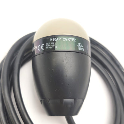 New – Open box Banner Engineering K50APT2GRYF2 Illuminated Touch Button 12-30VDC, PNP, Gr Rd Yl