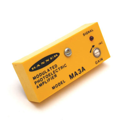Used Banner MA3A MICRO-AMP Modulated Photoelectric Sensor Amplifier, 10-30VDC, NPN