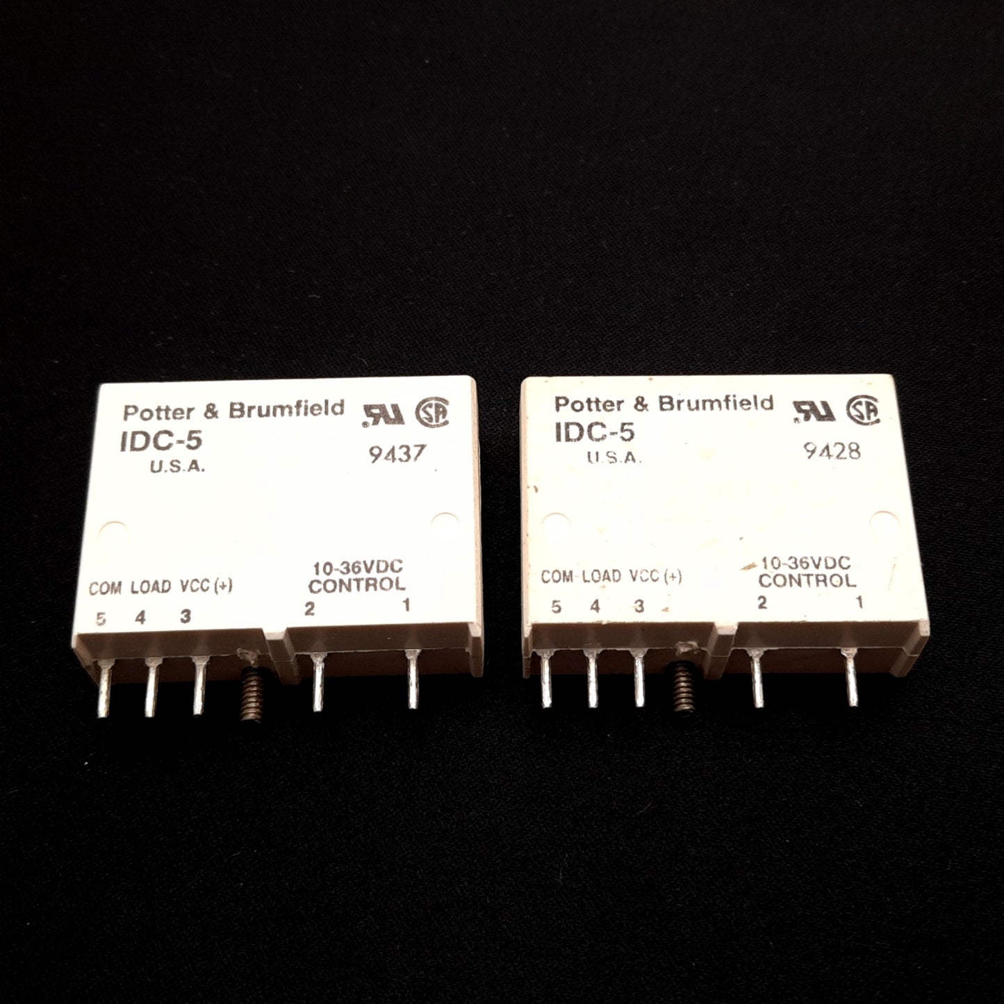 Used Lot Of 2 Potter & Brumfield IDC5 Solid State Relay, In 3.3-32VDC, Out 50mA 30VDC