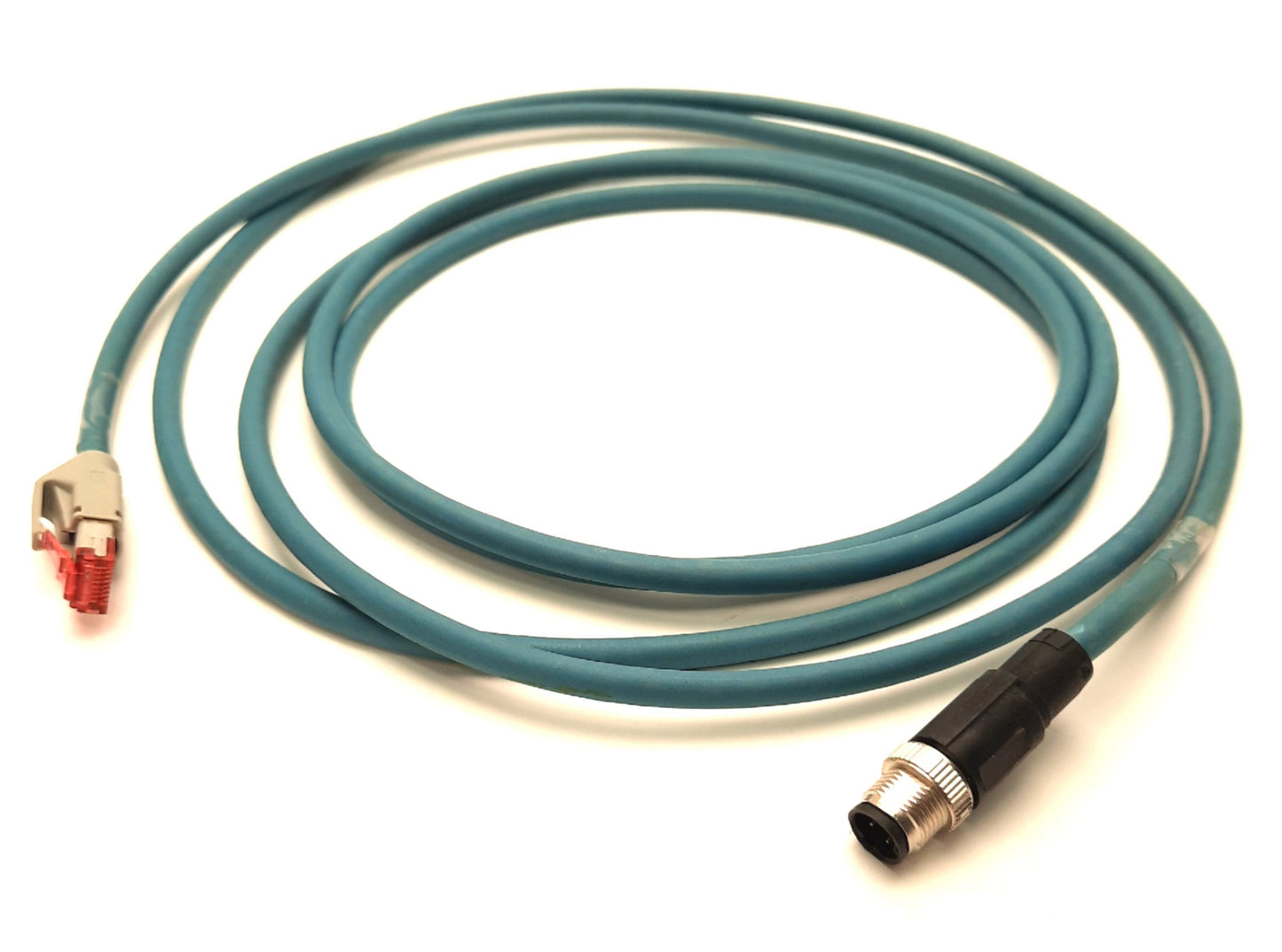 Used SMC EX9-AC030EN-PSRJ Profinet Ethernet Powerlink Cable 10Ft, RJ45 to M124-Pin