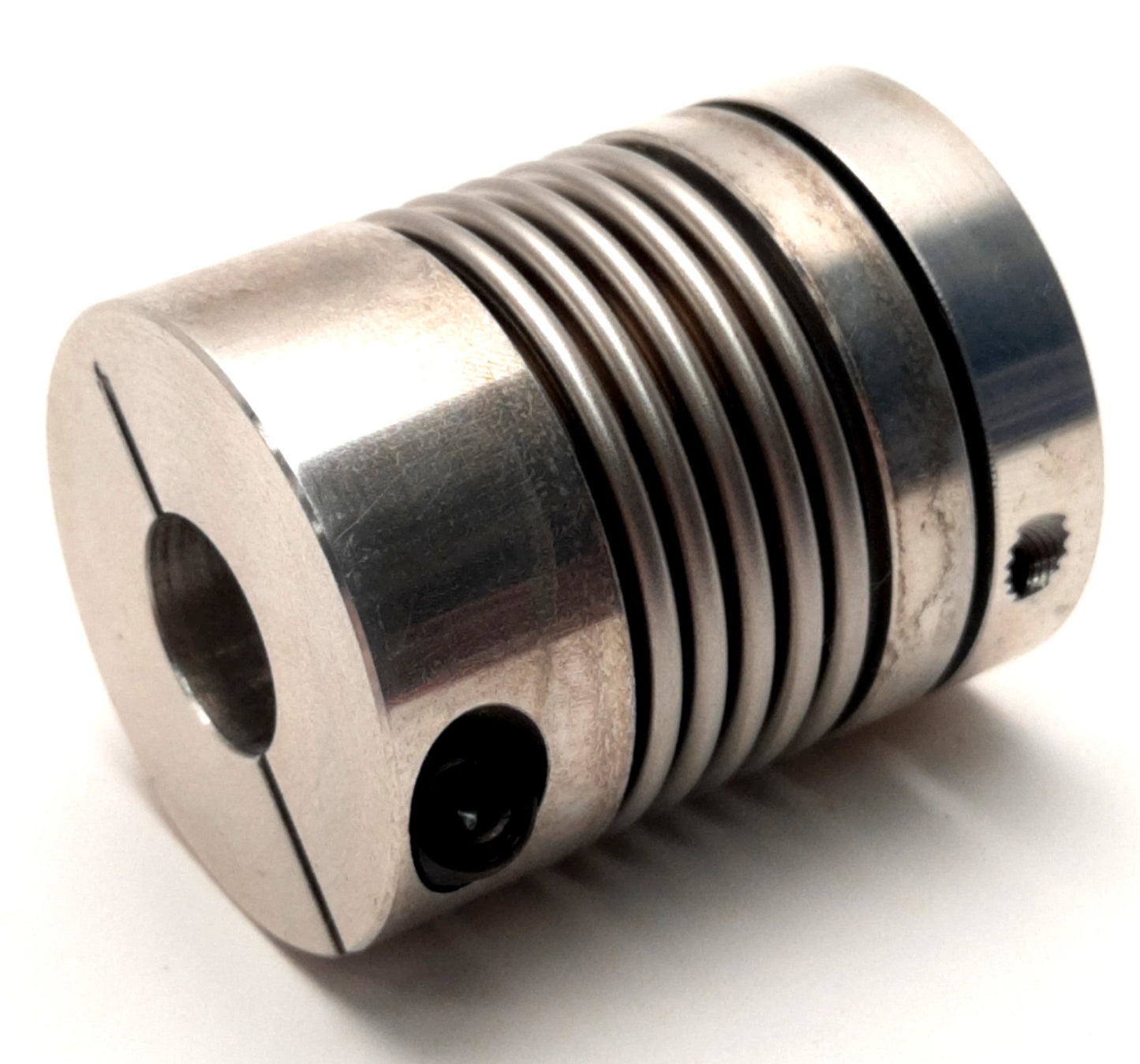 Used Gerwah DKN 45 Metal Bellows Motor Coupler 8mm to 12mm, 32mm OD, 41mm Length