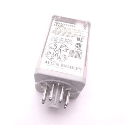 Used Allen-Bradley 700-HA32Z12 Relay, Coil: 12VDC, Contact: 240VAC, 10A, 8-pin DPDT