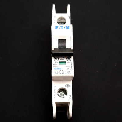 Used Eaton FAZ-C3/1-NA Circuit Breaker, 1-Pole, C-Curve, 48VDC 277VAC 3A