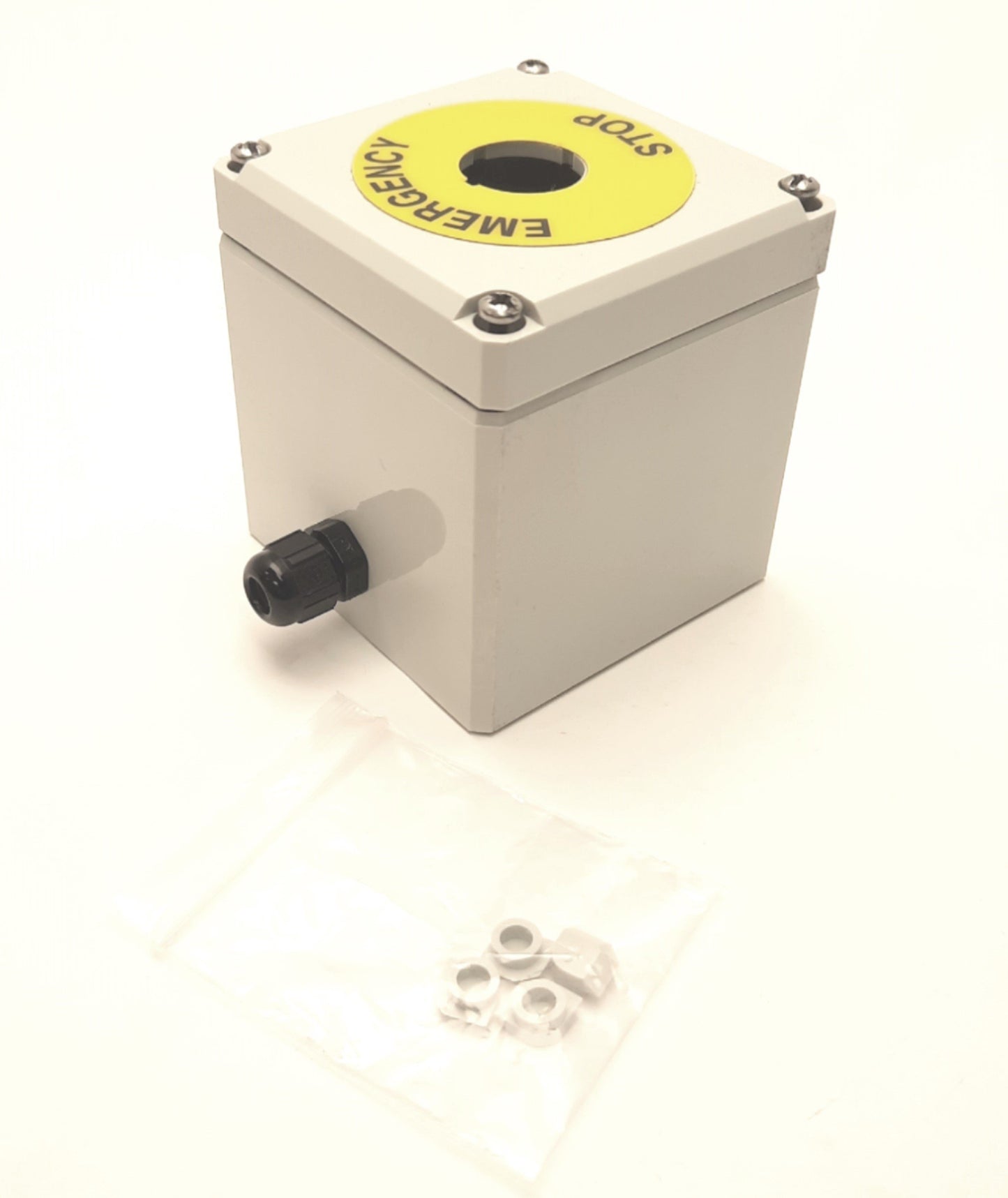 Used NVent Hoffman Q1PBCDM 22mm Push-Button Enclosure 2.95" x 2.87" x 3.11", w/ Entry