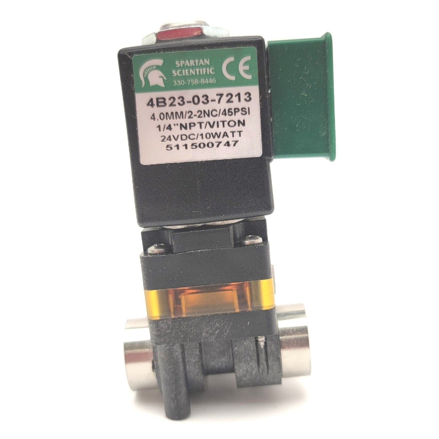 New Spartan Scientific 4B23-03-7213 Solenoid Valve 2-Way 2-Position, 1/4"NPT, 24VDC