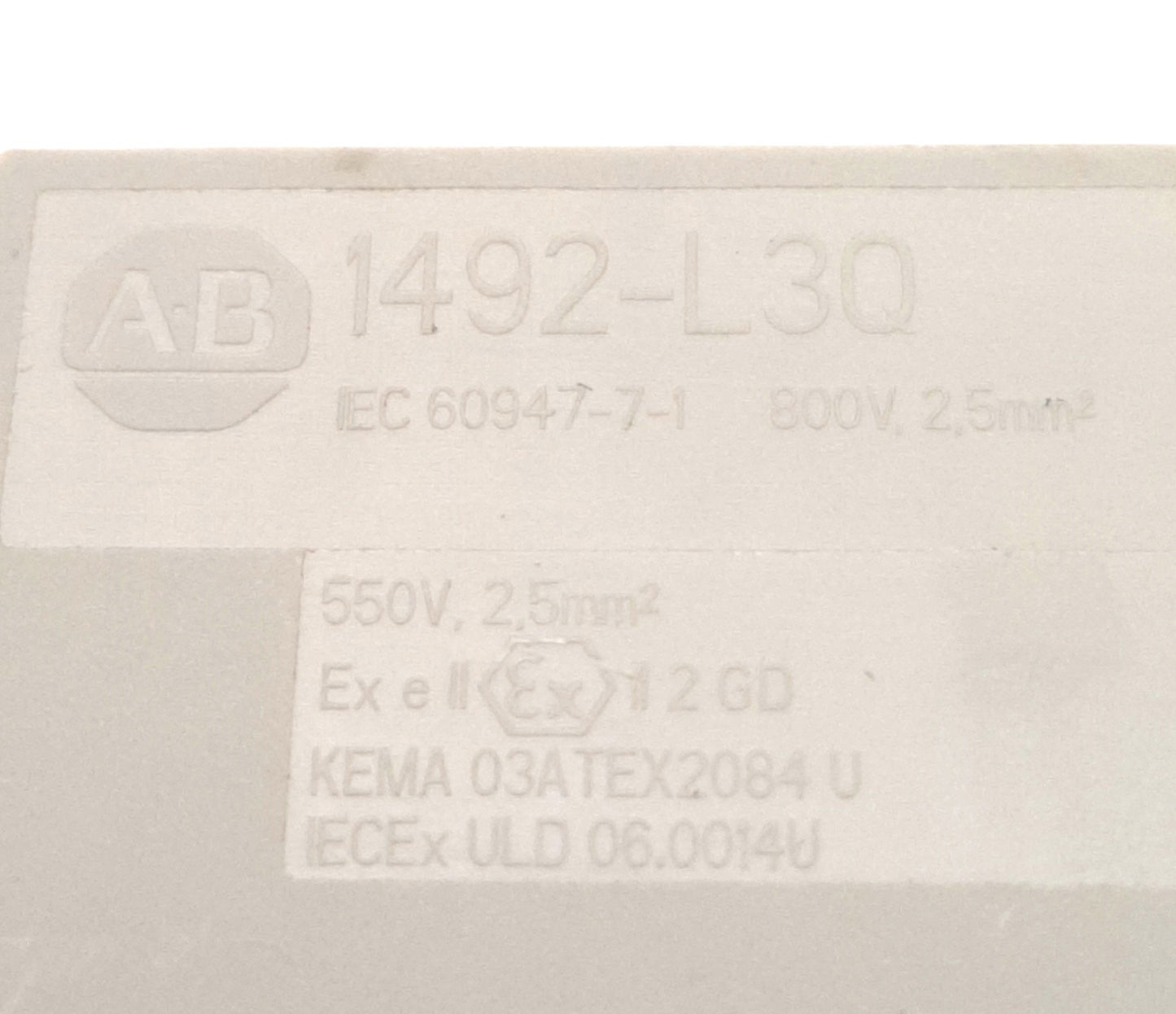 Used Lot of 15 Allen Bradley 1492-L3Q Feed-Through Terminal Blocks 25A 600V