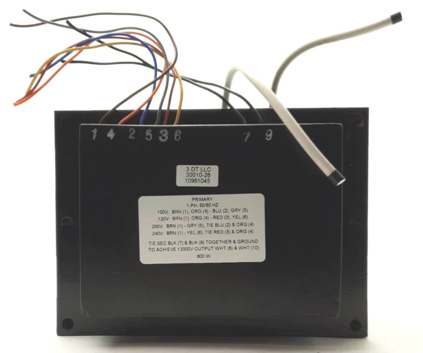 Used 3DT 30010-26 HV Transformer, 12000V 800W 120/240VAC for 10031-37 TubeDyne System