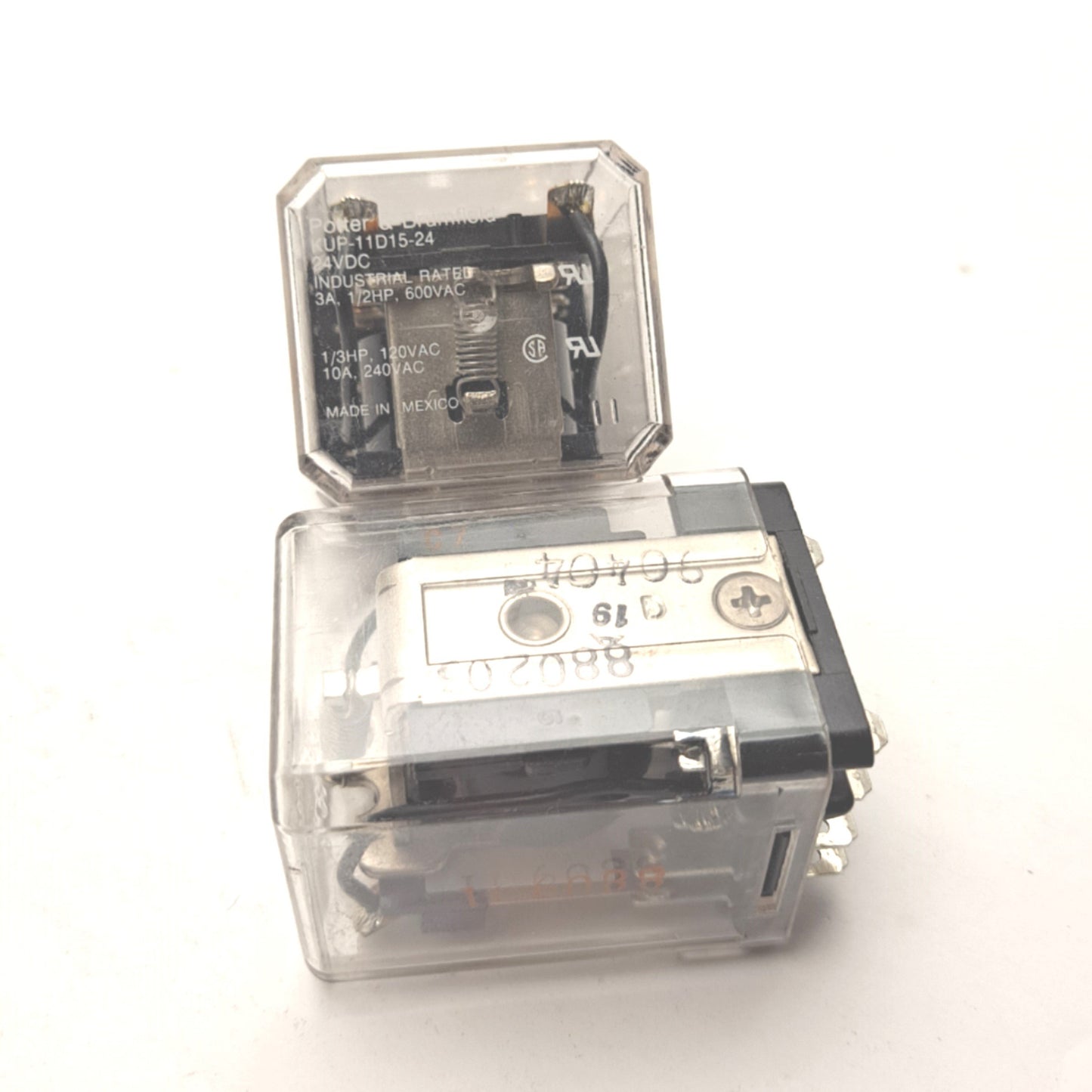 Used Lot of 2 Potter & Brumfield KUP-11D15-24 Relay Coil: 24VDC Contact: 240VAC 10A