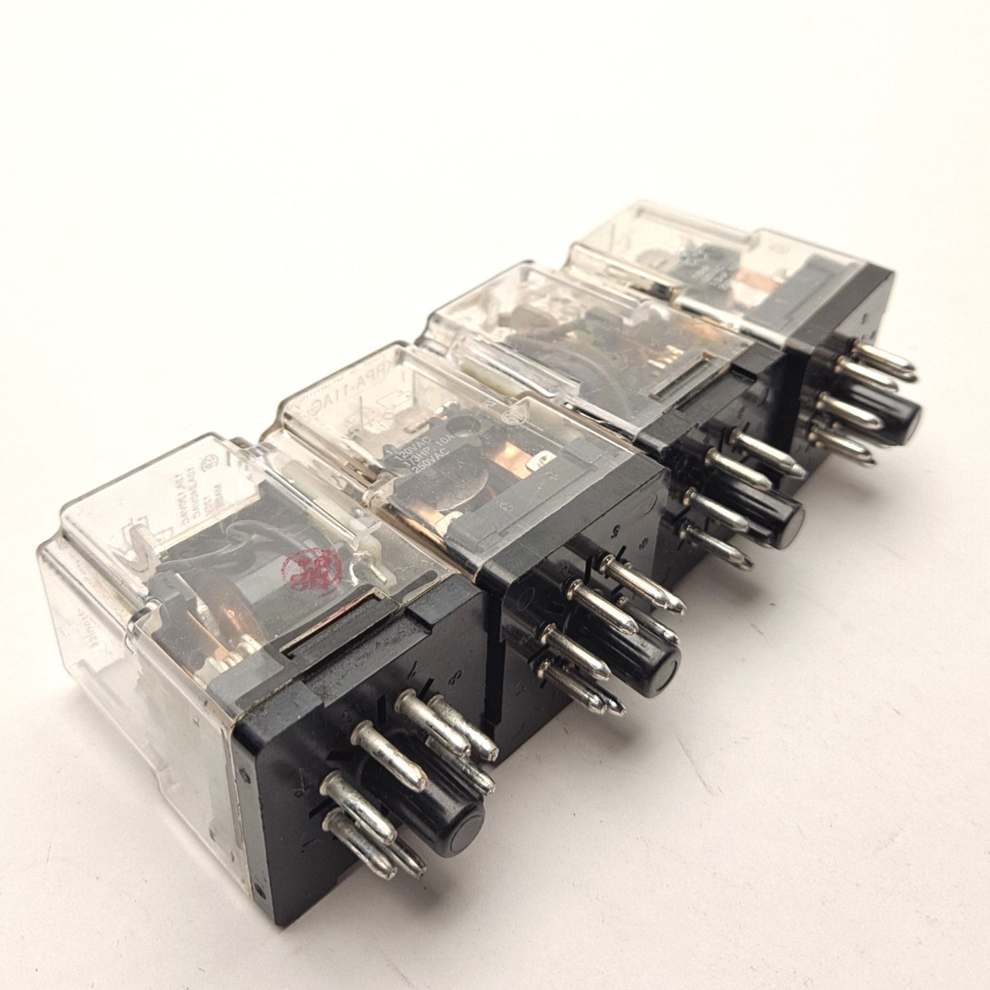 Used Lot of 4 Potter & Brumfield KRPA-11AG-120 Relay Coil: 120VAC Contact: 240VAC 10A