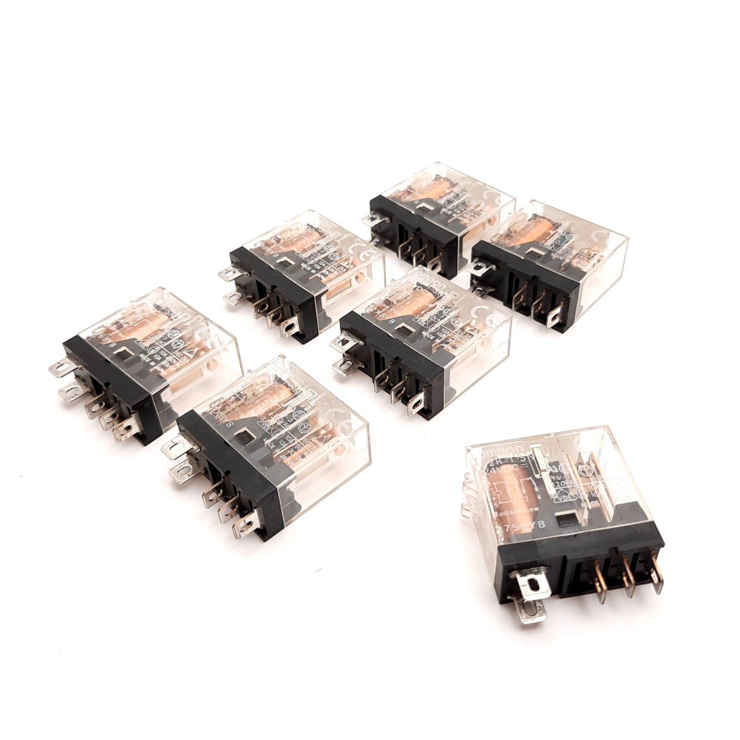 Used Lot of 7 Omron G2R-1-SND Power Relay, Coil: 30VDC, Contact: 250VAC, 10A SPDT