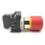 Used  Siemens 3SU1051-1GB20-0AA0 Emergency Stop Button W 3SU1400-1AA10-3CA0 Contact