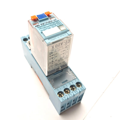 Used Releco C7-A20X Ice Cube Relay, DPDT, Coil: 24VDC, Rating: 10A 250V, With Socket